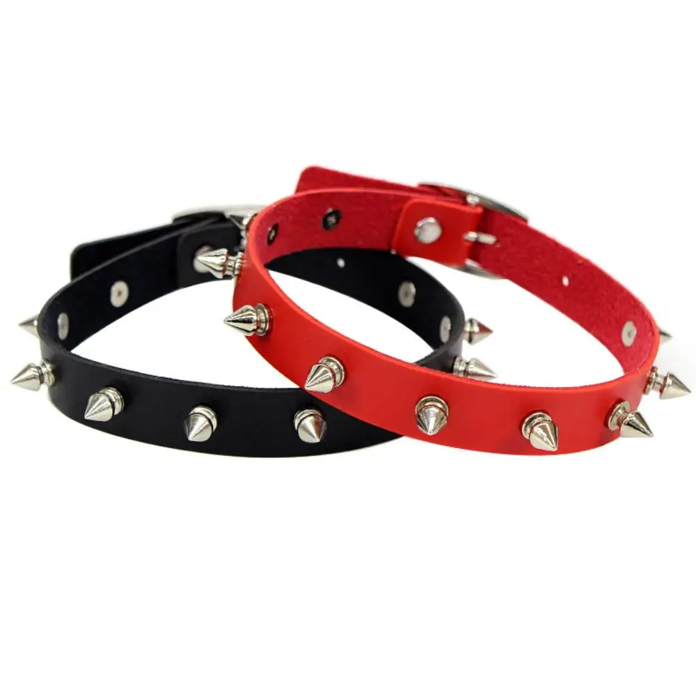 New Emo Spike Choker Punk Collar Female Women Men Black Leather Studded Rivets Chocker Necklace Goth Jewelry Gothic Accessories