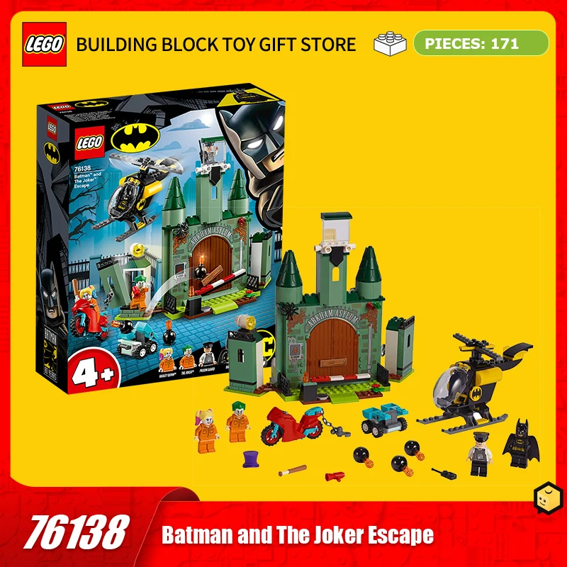 

Строительные блоки Lego 76138, Бэтмен: Джокер, побег, блоки для сборки и сборки для мальчиков и девочек, детские игрушки, подарки