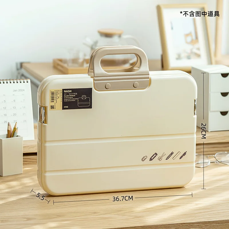 

Office A4 Plastic File Box Transparent Thickened Storage Bag Large Capacity Hand-held Tutoring Bags