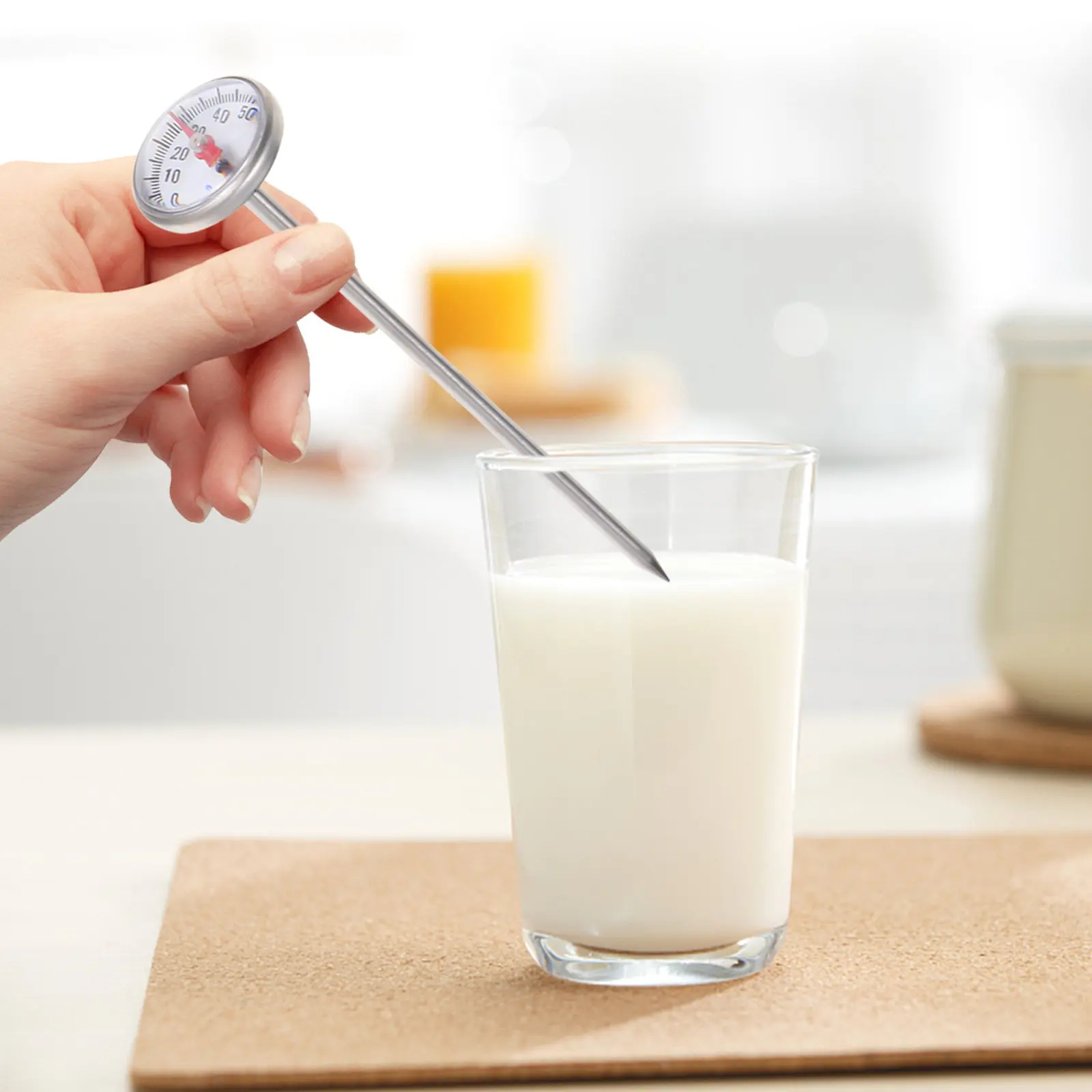 

Milk Bottle Food Thermometer Probe Stainless Steel Waterproof Instant Read Kitchen Thermometer for Cooking Milk Temperature