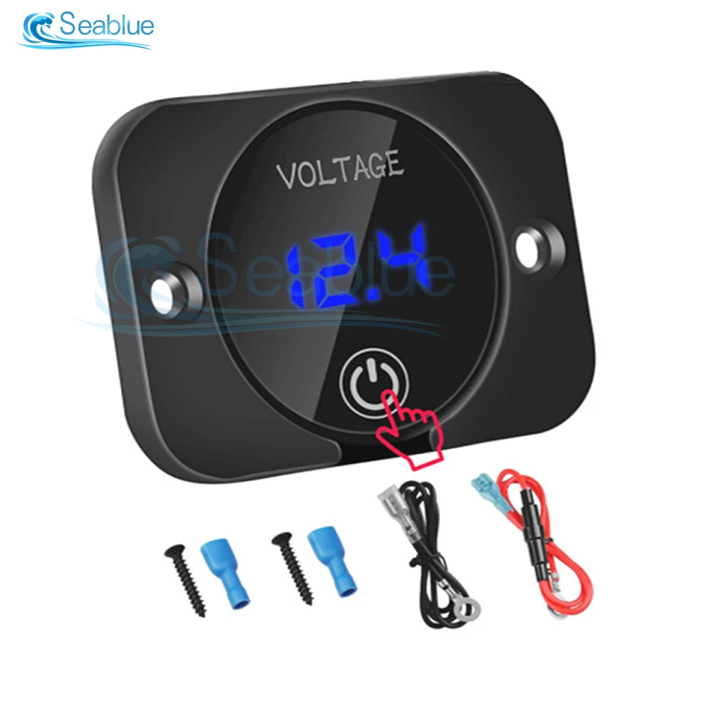 Led Display Voltage Meter Tester DC 12V 24V Mini Digital Waterproof Voltmeter Voltage Gauge For Car Auto Motorcycle Boat