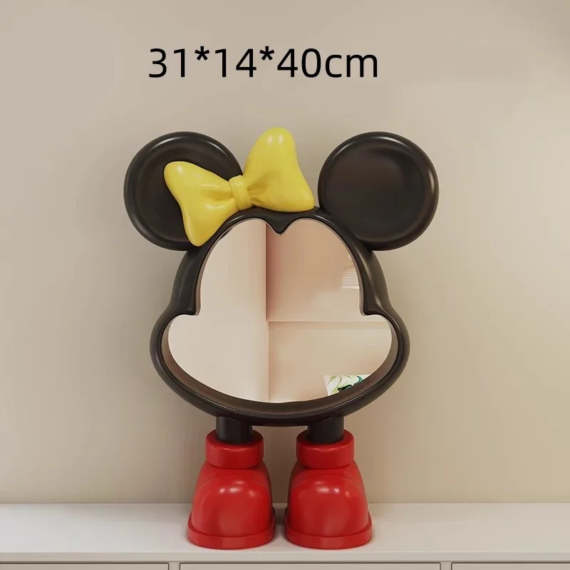 [VIP] Topolino estante resina ornamento figura de ação vaso criativo espelho de maquiagem brinquedos estátua coleção modelo decoração do quarto