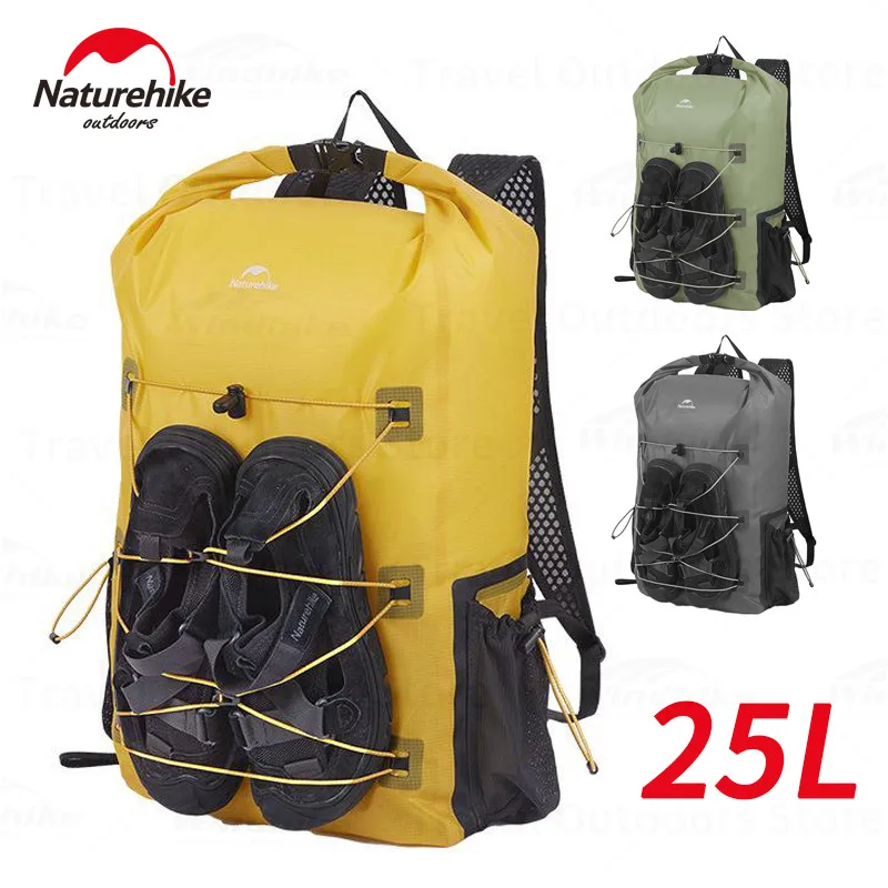 

Naturehike 430g Outdoor Waterproof Backpack Ultralight 25L Travel Sports Bag IPX6 Dry Wet Separation Equipment Storage Knapsack