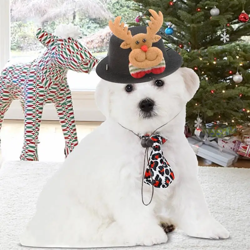 Chapeau de Père Noël IQUE Up pour chien, conception d'élan, tenue de Noël pour chien, chat, cosplay, habillage