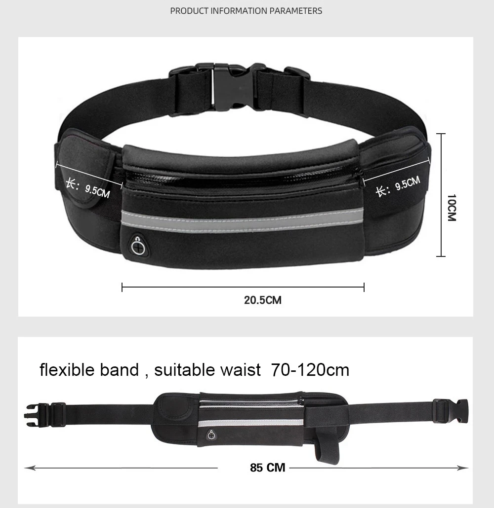 Running Bag Women Waist bag Belt bag Men Sports Fanny Pack Mobile Phone Bag Gym Running Cell Phone Jogging Run Cycling Bag