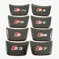3D Carbon S RS Sline S3 S4 S5 S6 S7 Logo Car Styling Steering Wheel Emblem Sticker For Audi A1 A3 A4 A5 A7 Q3 Q5 Q7 Accessories