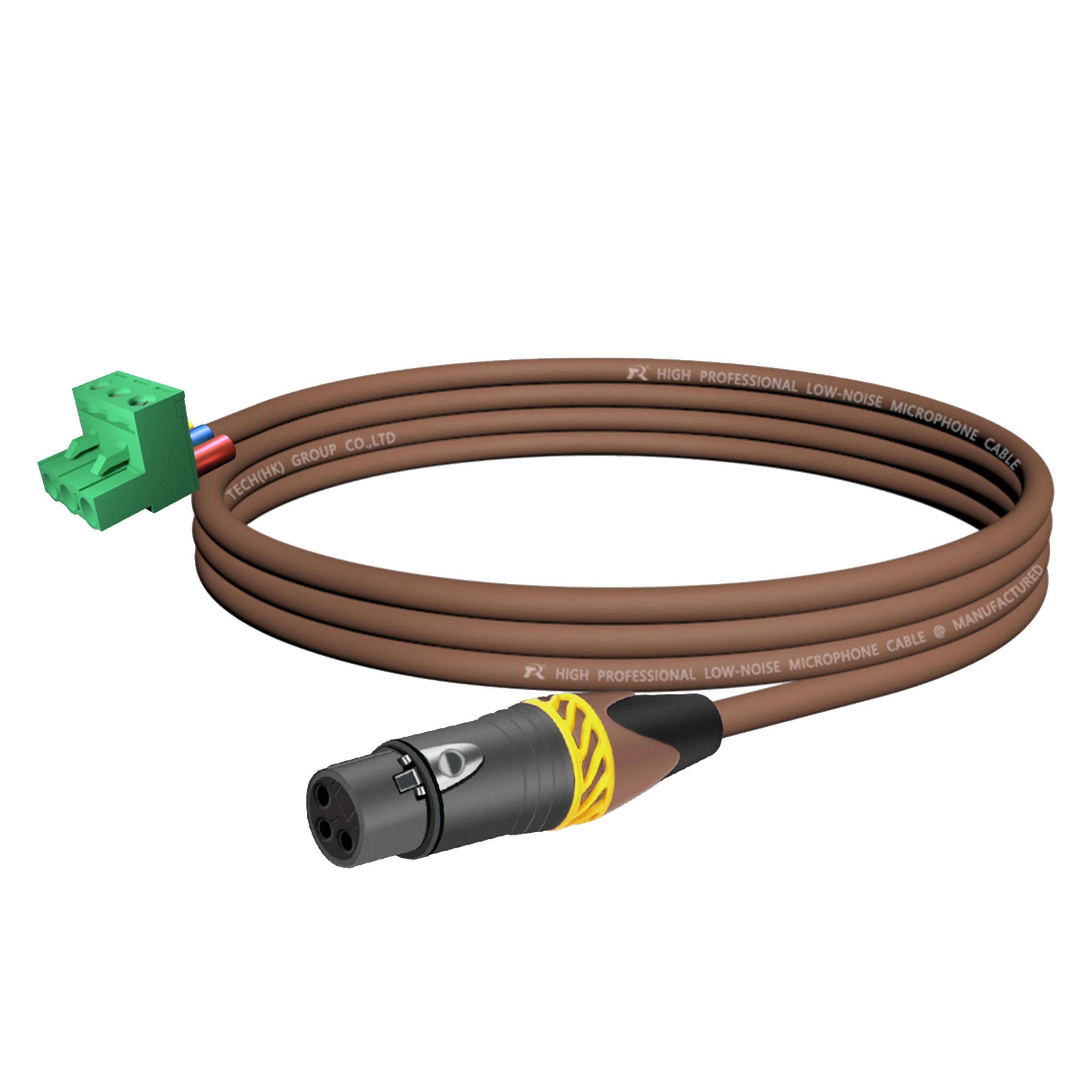 1 Stück Phoenix-zu-XLR-Audiokabel, Abgeschirmtes Kabel mit XLR-Stecker/Buchse und Gelber Rutschfester Zugentlastung – Detail 13