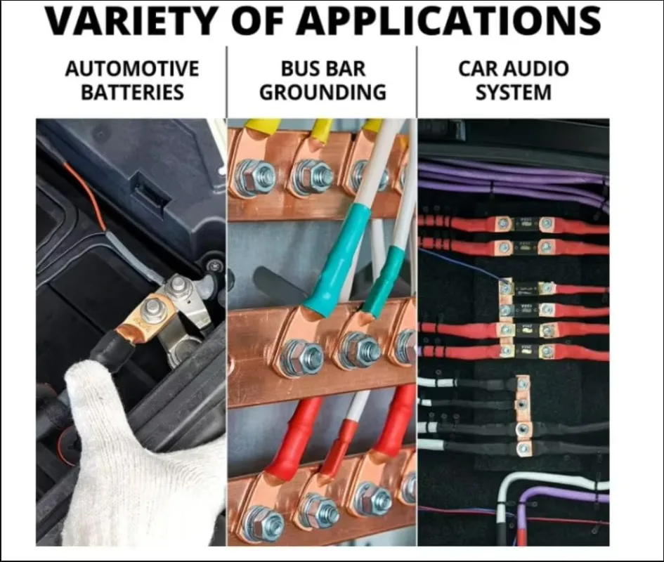 Copper Wire Lug Terminal Connectors Eyelets Tubular Ring Cable Lugs Ends Wire Connectors Bare Copper Crimp Terminal Connector