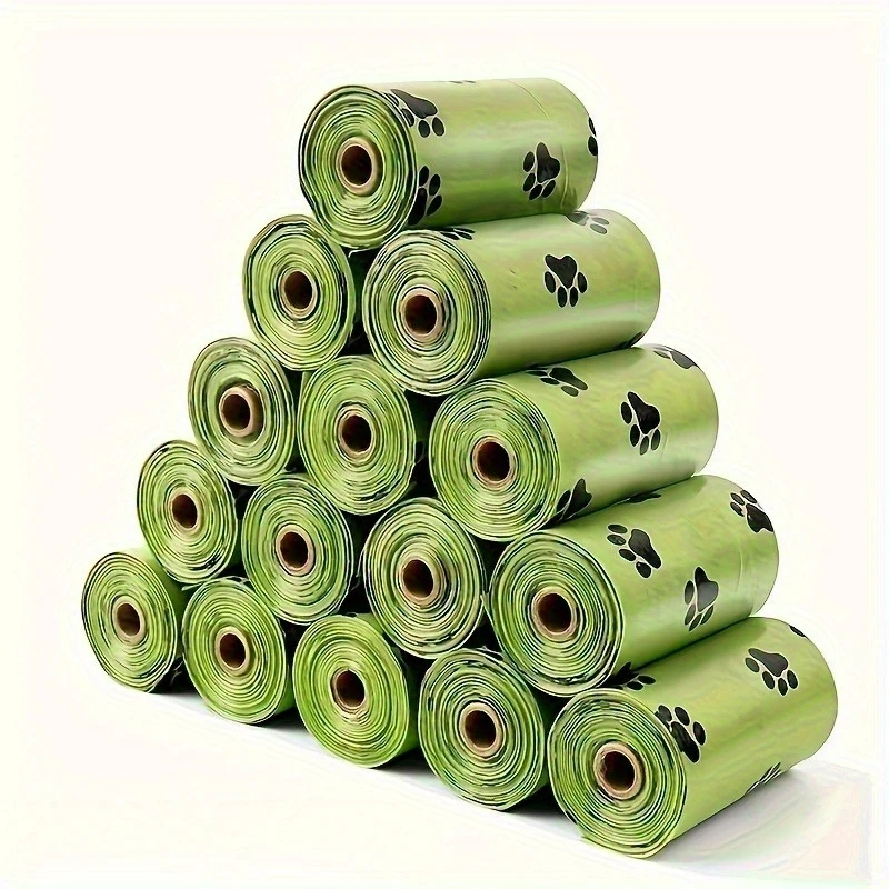 2/60 Rollos de Bolsas Biodegradables para Excrementos de Perro, Bolsas Portátiles a Prueba de Fugas y Control de Olores para Desechos de Mascotas, Aptas para Uso en Exteriores
