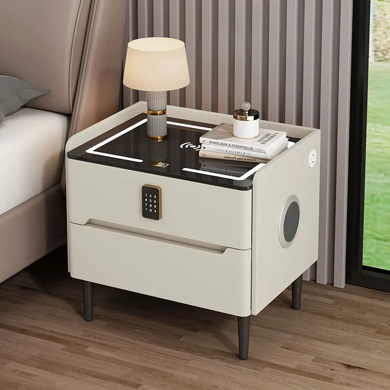 Solid wood bedside table Modern simple household bedroom Multifunctional bedside table Simple locker