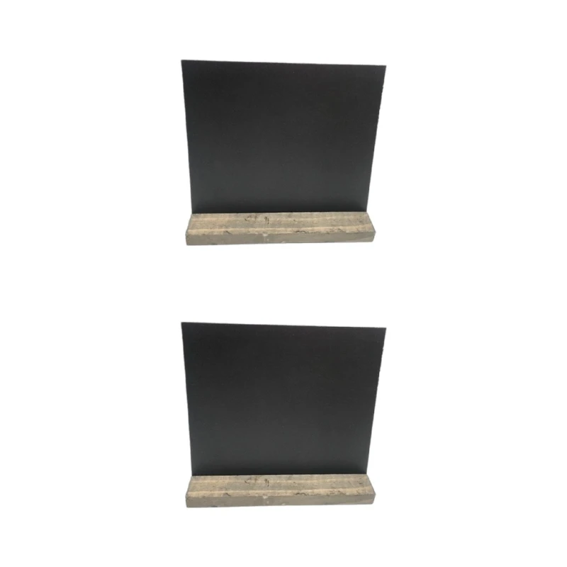 지울 수있는 나무 칠판 플라크 책상 장식품 그림 쓰기를위한 빈 메시지 보드 DIY 홈 아트 공예 커피 스토어