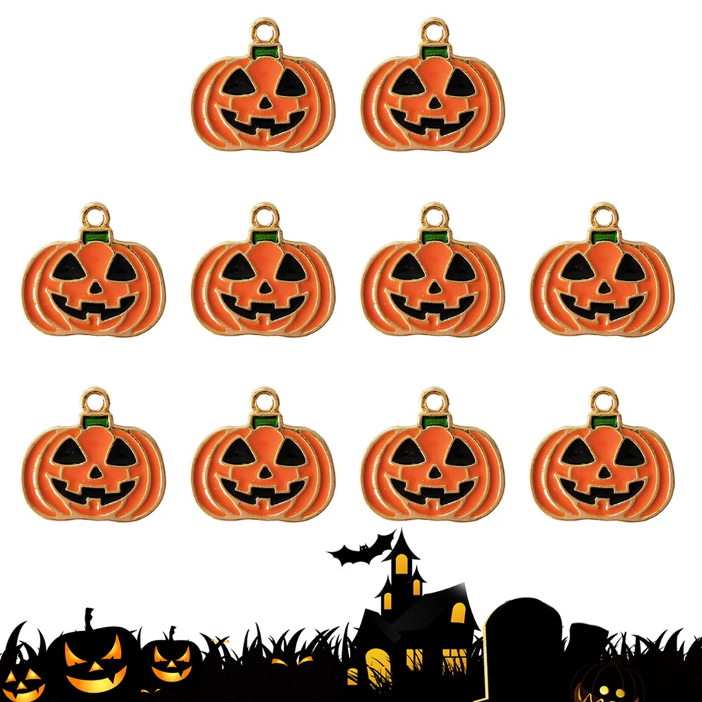 

10 шт., подвески в виде тыквы из сплава, красочные DIY комплект для изготовления ювелирных изделий, ожерелье, браслет, серьги, модные очаровательные аксессуары