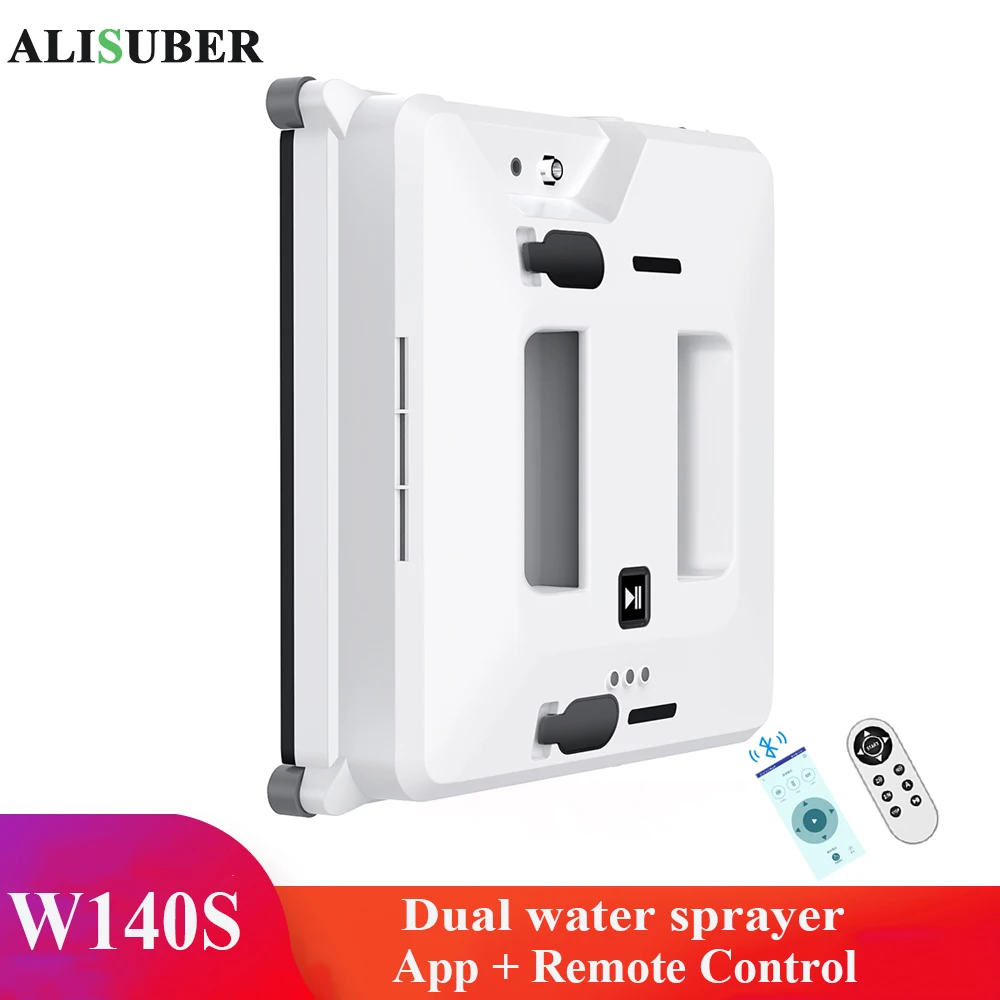 W 140S Robotglazenwasser Waterspray Automatische Hoge Zuigkracht Anti-Vallende Voor Raamwasglas Buiten App Afstandsbediening