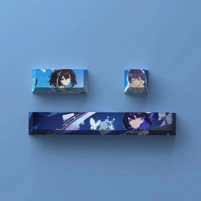 3 مفاتيح/مجموعة Honkai Impact 3 أغطية مفاتيح 6.25U Space Bar ESC 2.25U أدخل أغطية المفاتيح PBT صبغ Subbed Anime Gaming Keycap Cherry Profile
