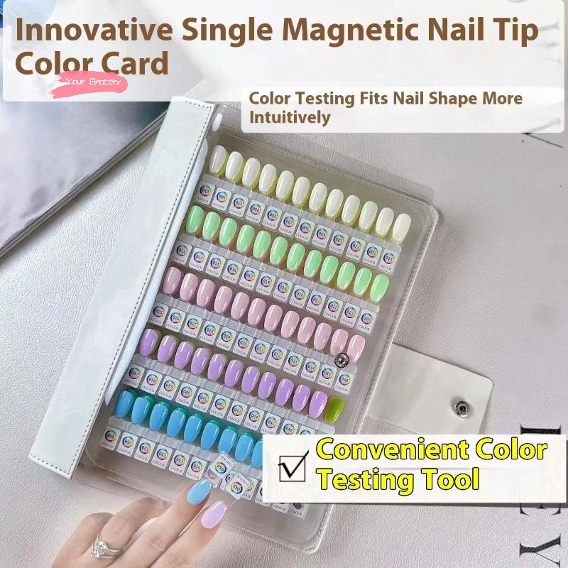 

Magnetic Tips Nail Art Swatch Book - 48/96/144/192 Colors Large Acrylic Works Display Manicure Color Test Storage Card