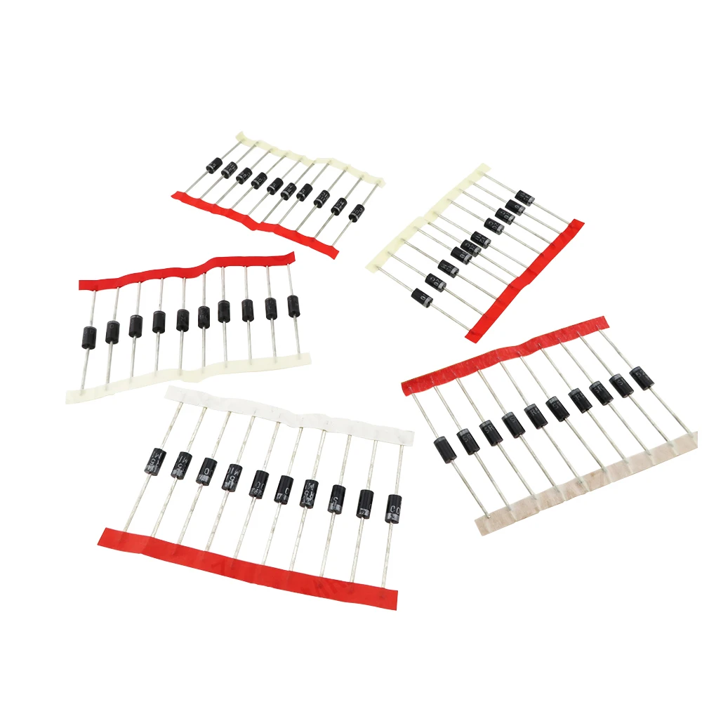 50PCS 5Values Schottky Diode Kit, DO-201AD for Power Rectification, SR3100/SR3200/SR5100/SR5200/SR560