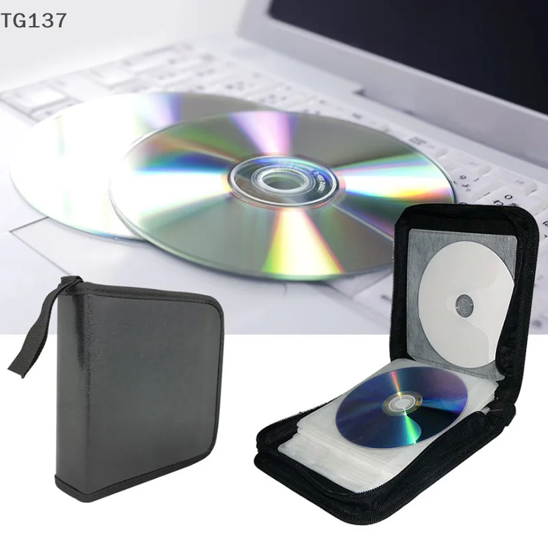 40 Disc CD Storage Bag Case Double-side Hard Album Home DVD Organizer Box