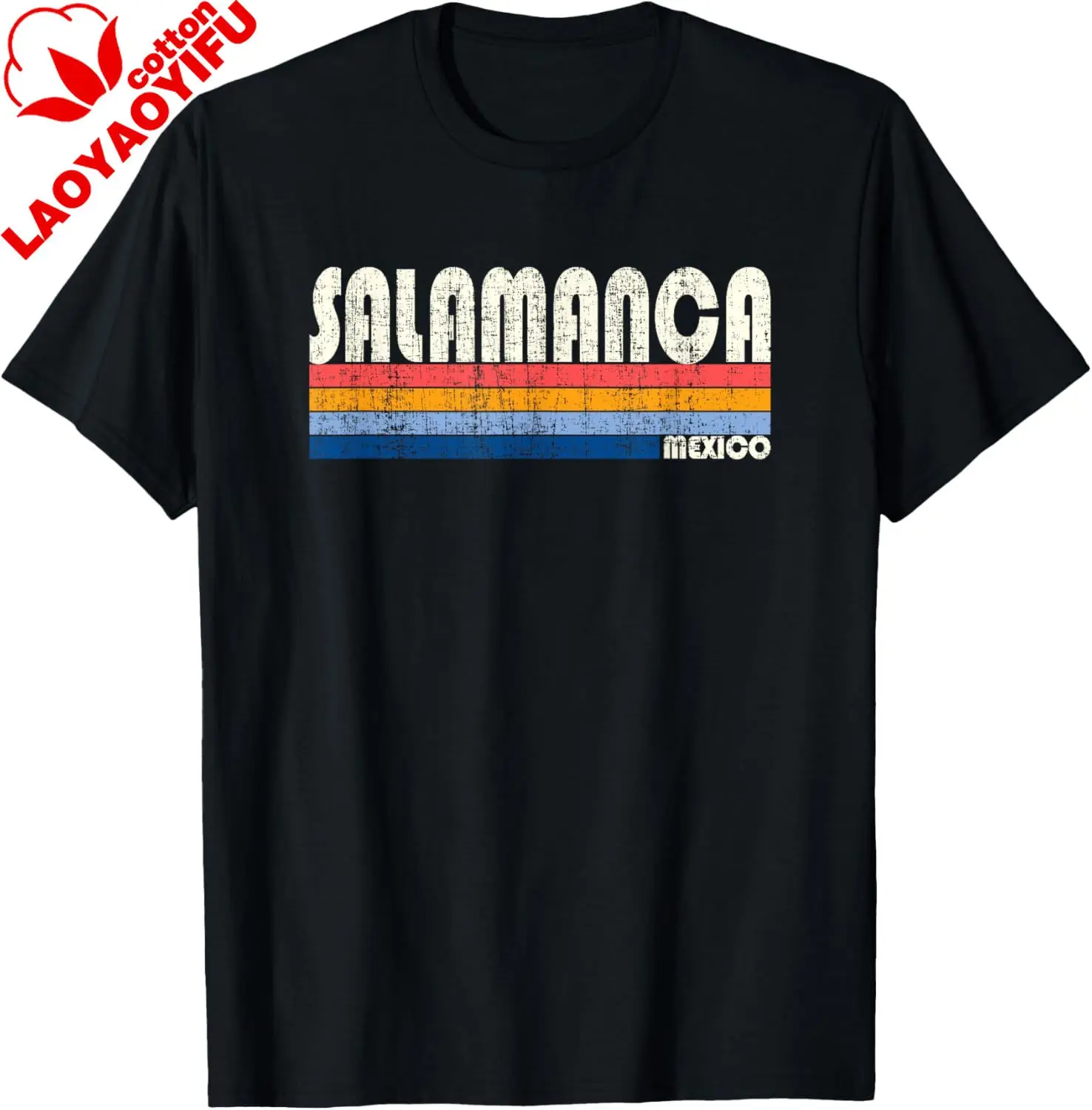 Retro Vintage 70s 80s Style Salamanca, Mexico T-Shirt Breathable and Comfortable Individuality Mens Fashion Cotton Tee