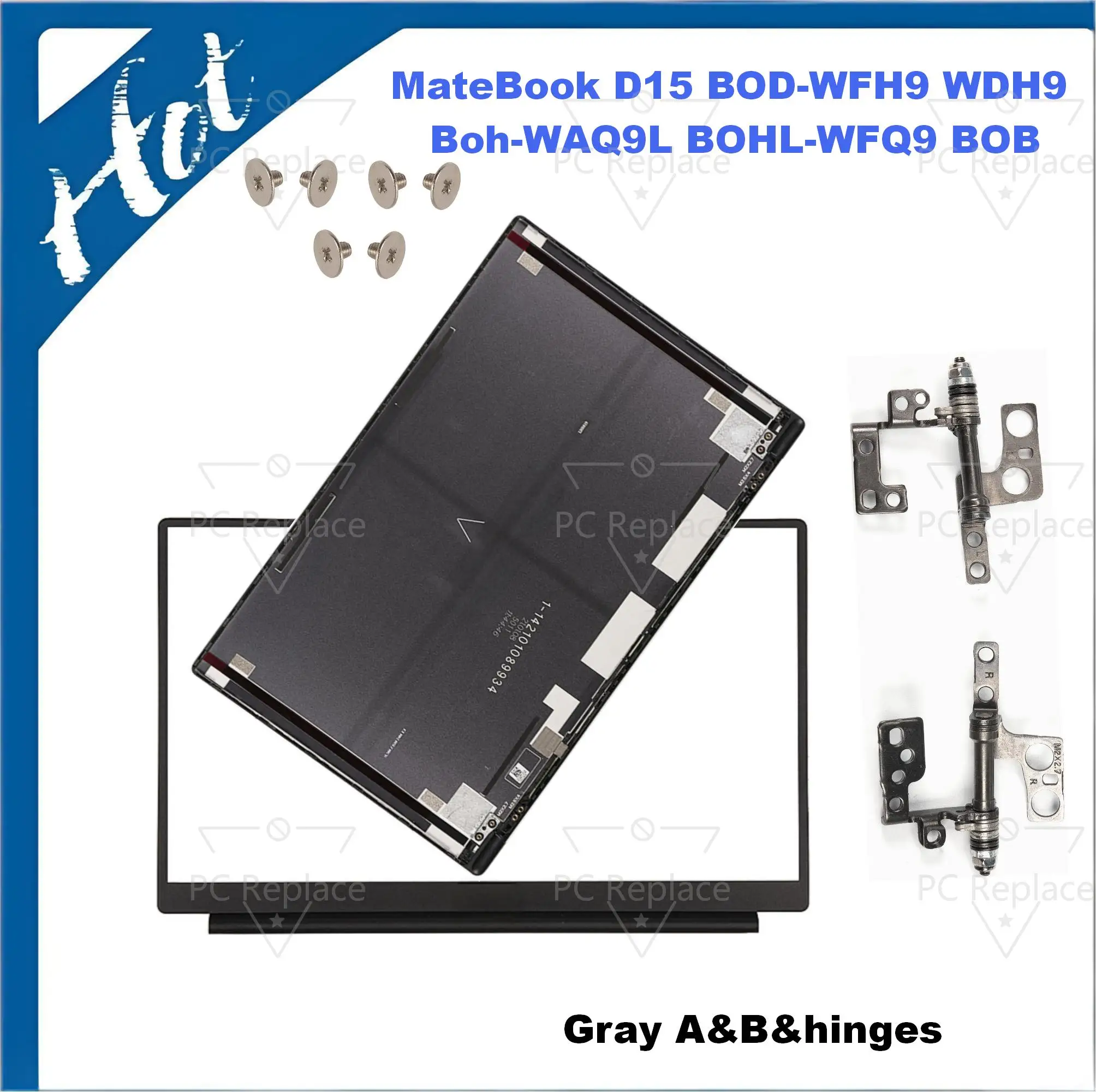 

Housing Case For MateBook D15 BOD-WFH9 WDH9 BOB-WAH9P Boh-WAQ9L BOHL-WFQ9 Back Cover Frame Hinges Upper base cover Replace