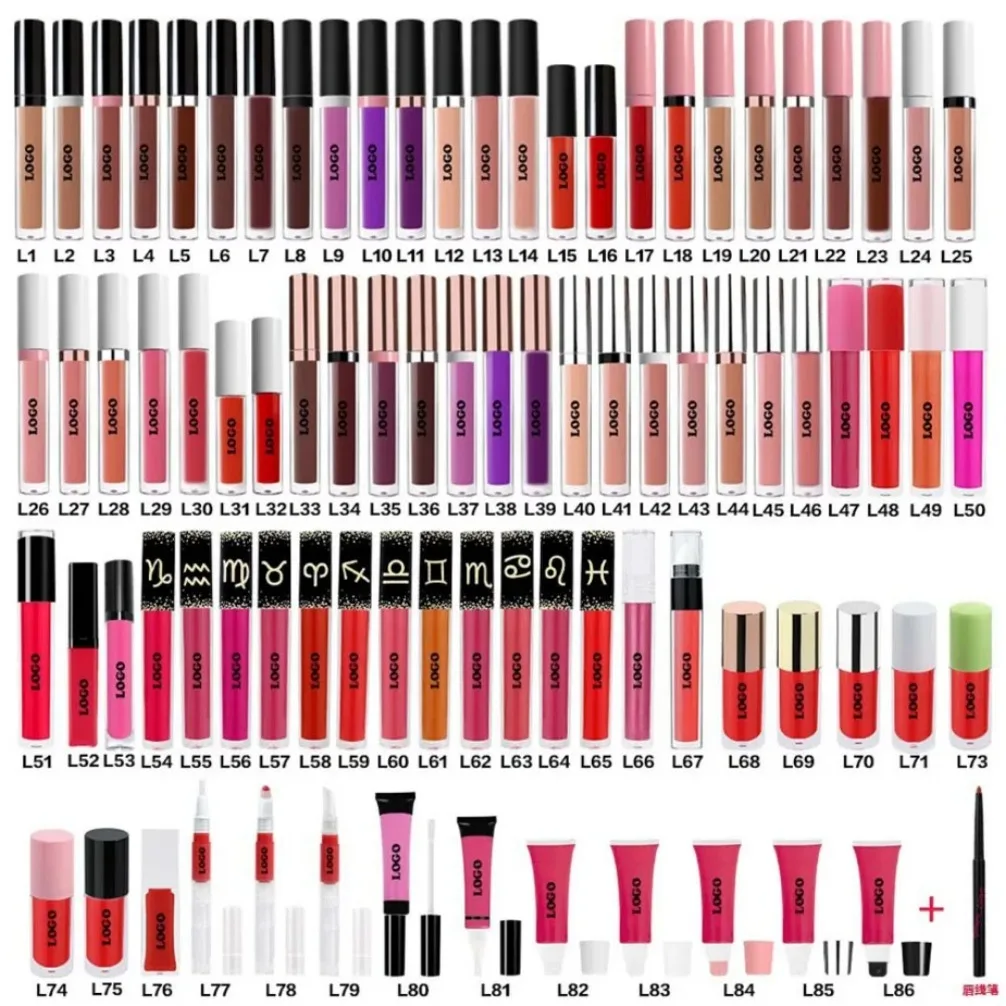 Brillo de labios con logotipo personalizado, resistente al agua, delineador de labios de larga duración, juego de brillo de labios desnudo, Kit de tinte de contorno de labios de maquillaje al por mayor
