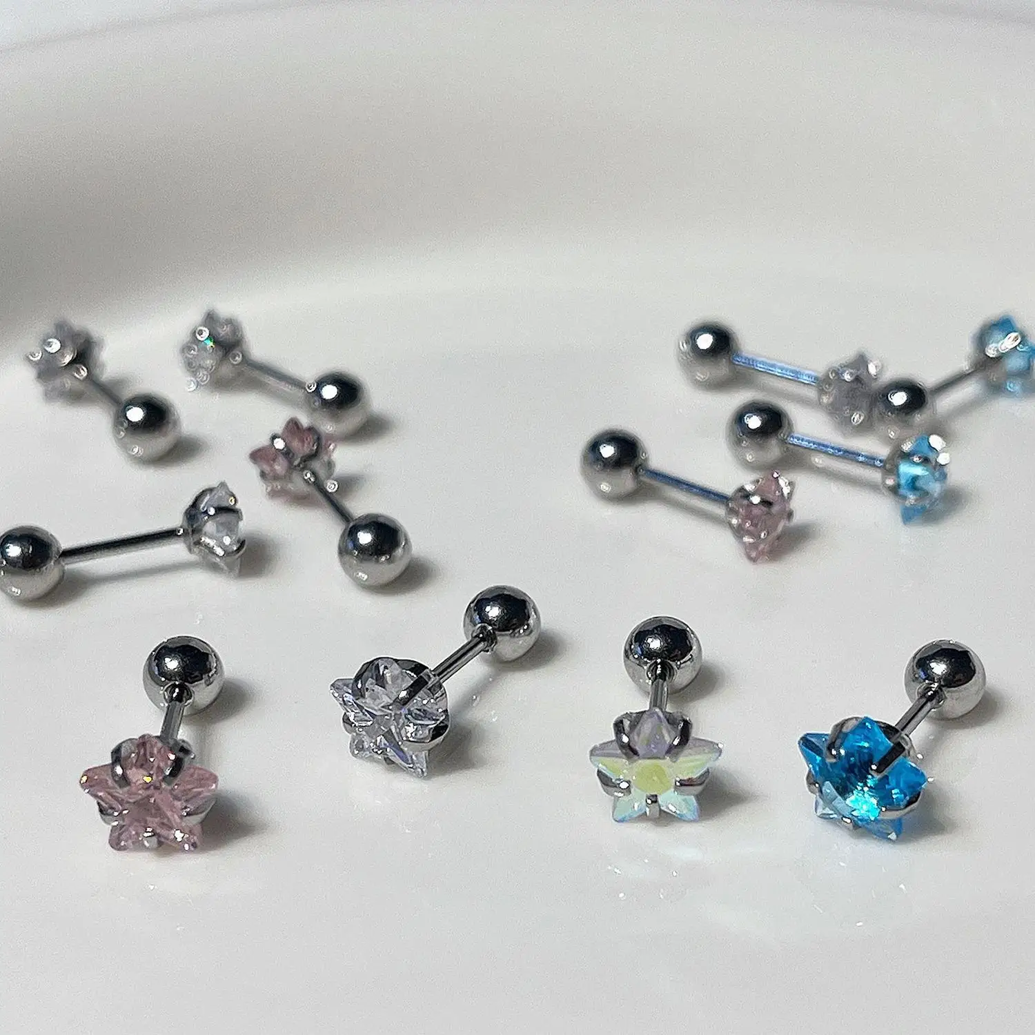 1 زوج أزياء بسيطة الفولاذ المقاوم للصدأ الأقراط النوم دوامة الأذن العظام أقراط السيدات حزب المجوهرات