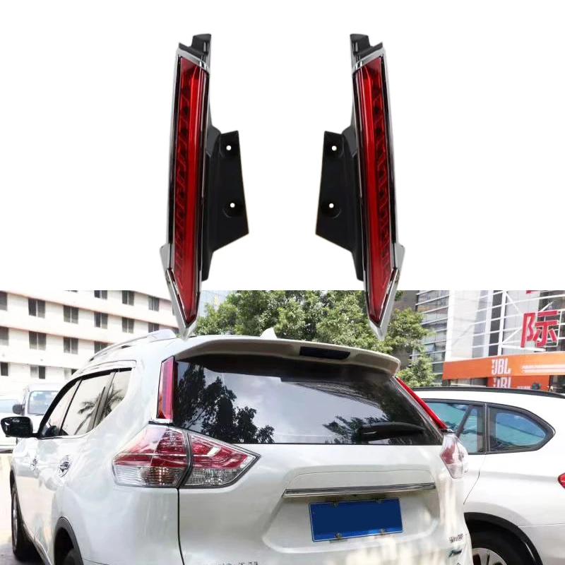 

1pair for Nissan X-trail 2014-2020 Car Rear Bumper Tail Light Brake Light Reflector Pillar Lamp Car Exterior Streamer Lamp Decor