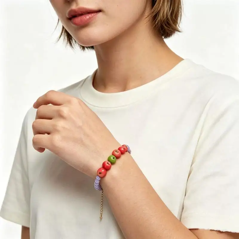 Realistisches 3D-Frucht-Perlenarmband, Leichte Harz-Handkette für Sommer-Pool-Partys, Modeschmuck für Damen – Detail 1