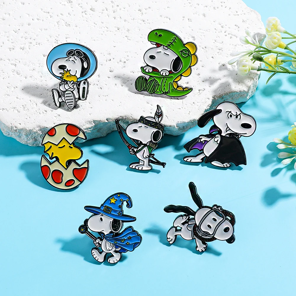 7/10-teiliges Halloween-Emaille-Pins-Set, niedliche Cartoon-Welpen-Anstecknadeln, Kawaii-Metall-Broschen-Abzeichen für Rucksack, Sammler-Pins – Detail 5