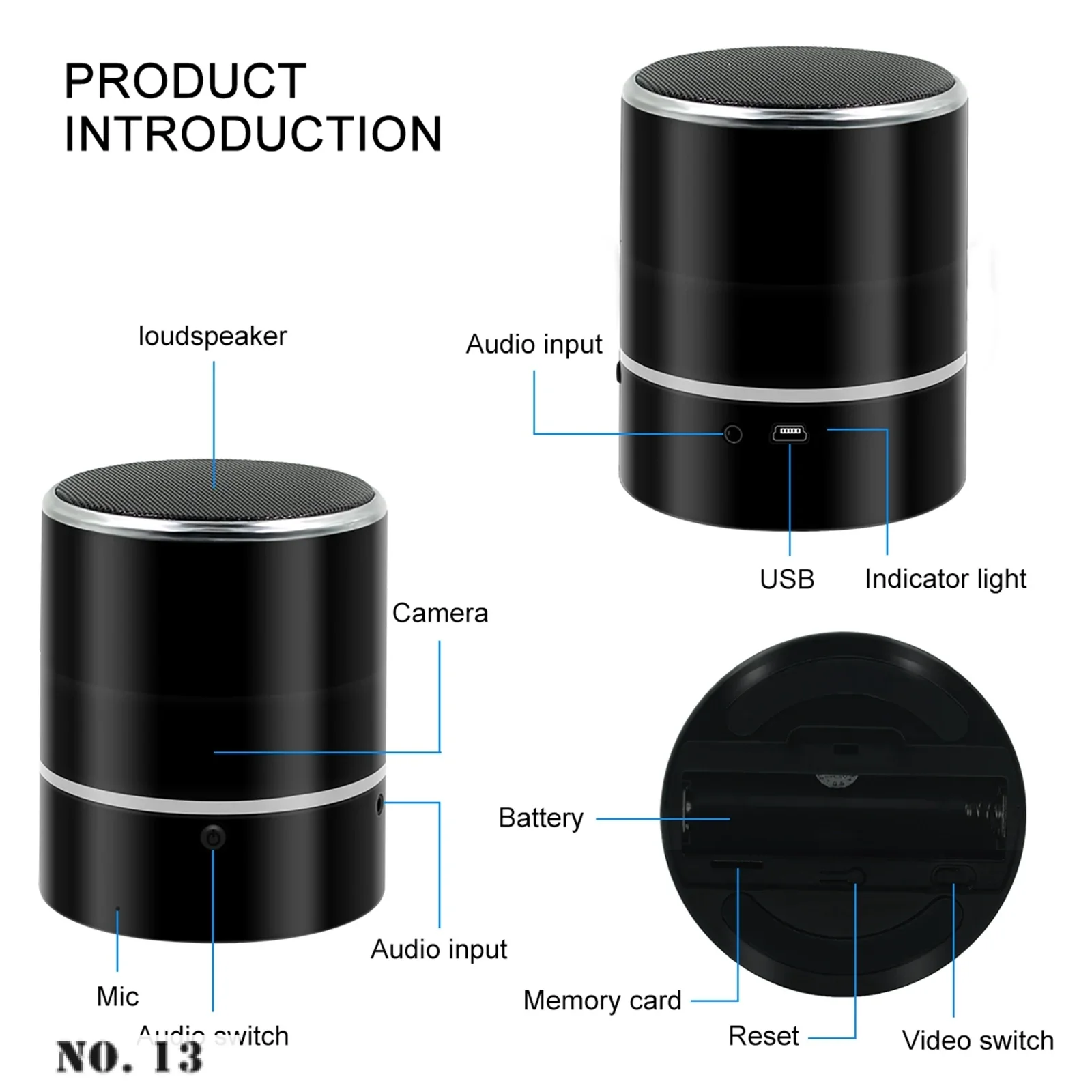 Imagem -04 - Wifi Nanny Cam com Alto-falante Bluetooth Câmera Escondida sem Fio Ângulo de Visão de 240 Graus Full hd 1080p para Casa Loja Escritório Novo