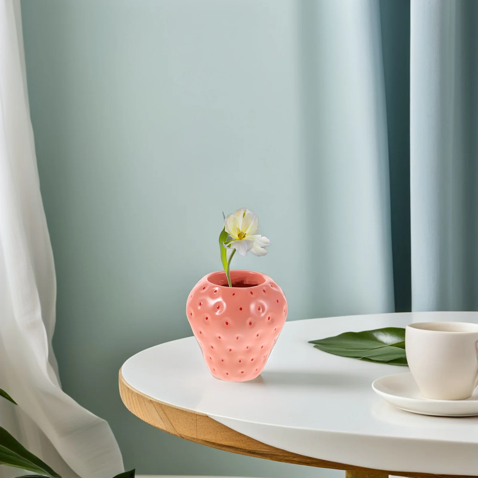 

Pink Strawberry Vase Small Resin Vintage Flower Vase Propagation Centerpiece Hydroponic Planter Floral Arranging Kitchen