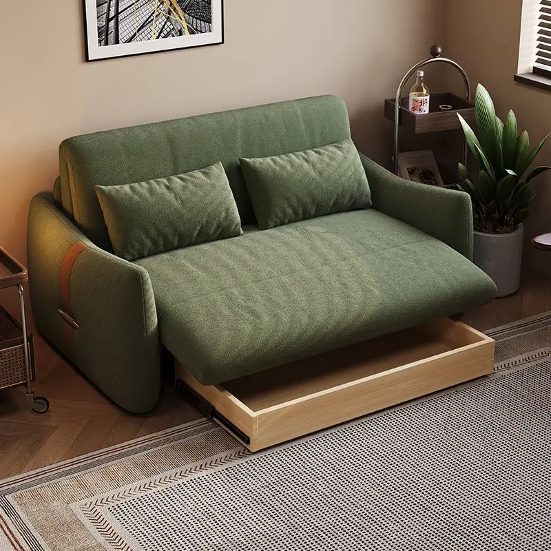 Intelligent electric sofa bed, multi-functional folding, retractable small apartment bedroom, dual-purpose removable, washable