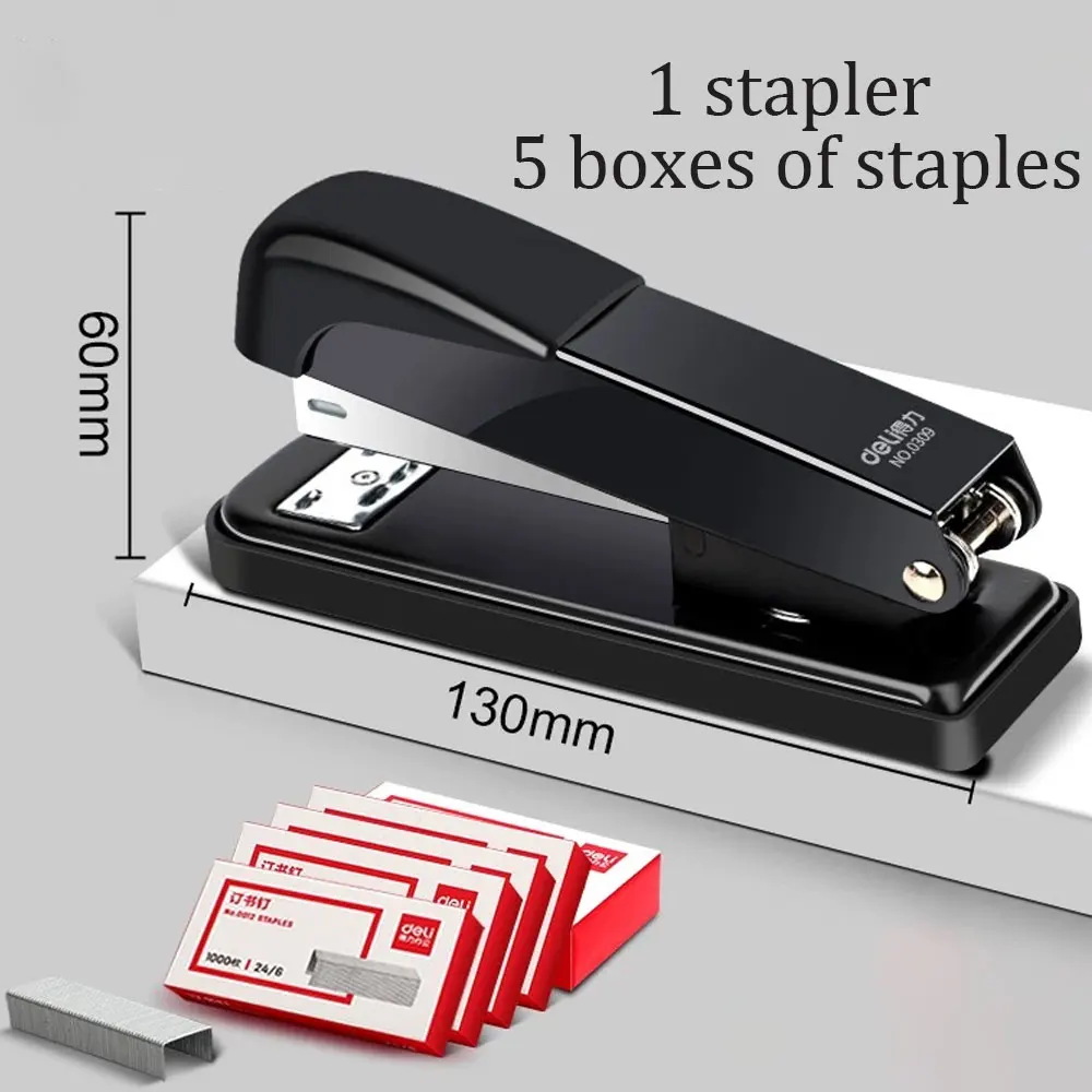 Office stapler can bind 20 pages, for document binding, portable and rotatable stapler, with 5 boxes of staples