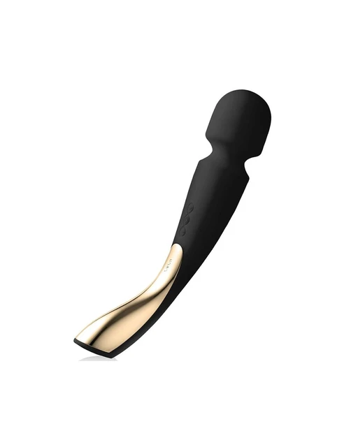 Lelo-smart wand 2マッサージャーミディアムブラック-プレス時間ボタンストレスマッスルステディナー強度は、最大豪華な全身究極のツールの力を発揮します  - AliExpress