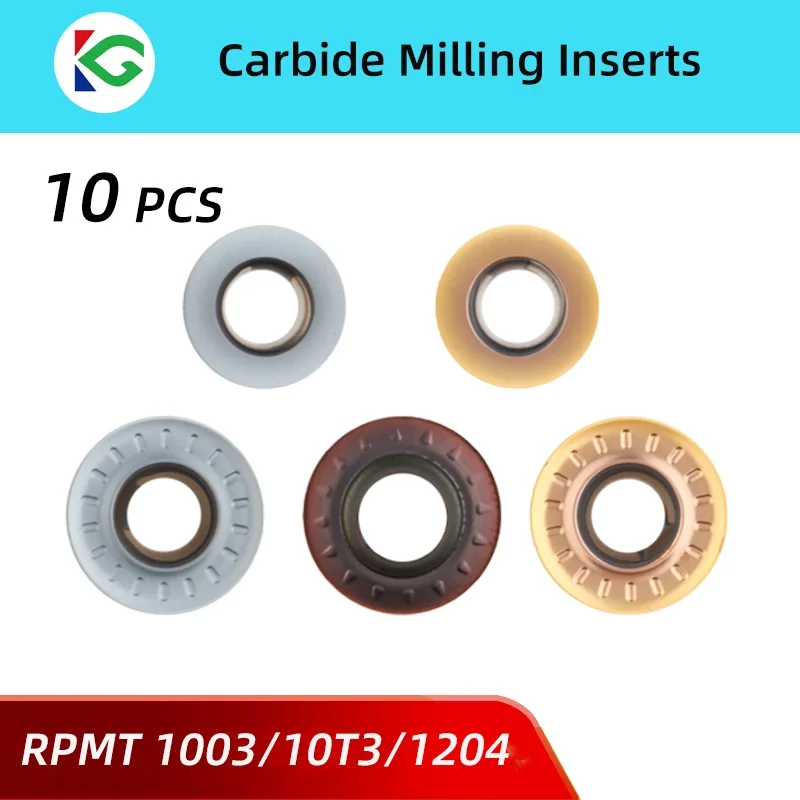 10Pcs Rpmt10T3 Rpmt1003 Mo Rpmt1204 Vp15Tf MC5020 Round Plates Carbide Insert Rpmt 1003 10T3 1204 Cnc Hard Metal Lathe Inserts