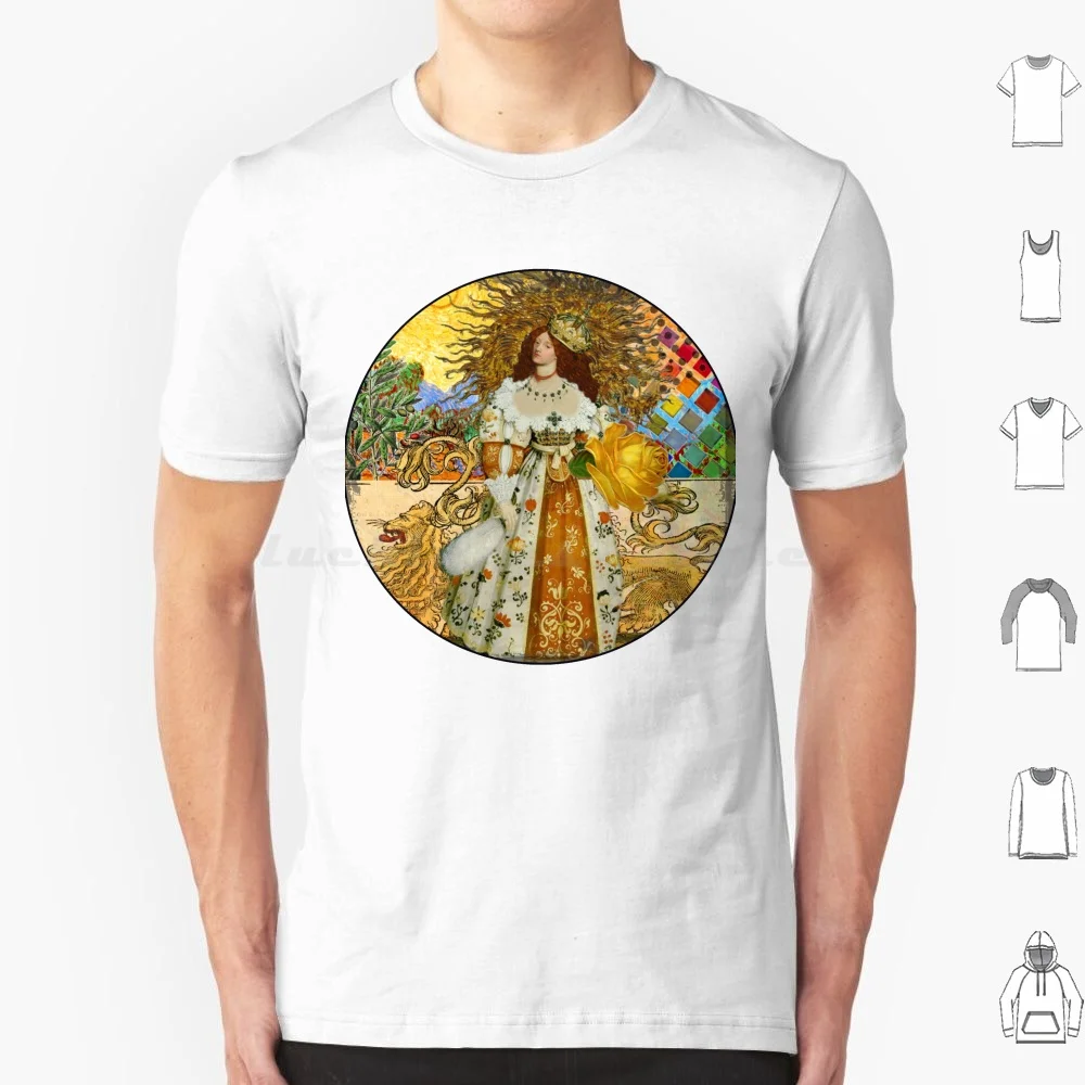 Fine Art Vintage Medieval Portrait Collage Woman T Shirt 6Xl Cotton Cool Tee Doodlefly Vintage Renaissance French Princess