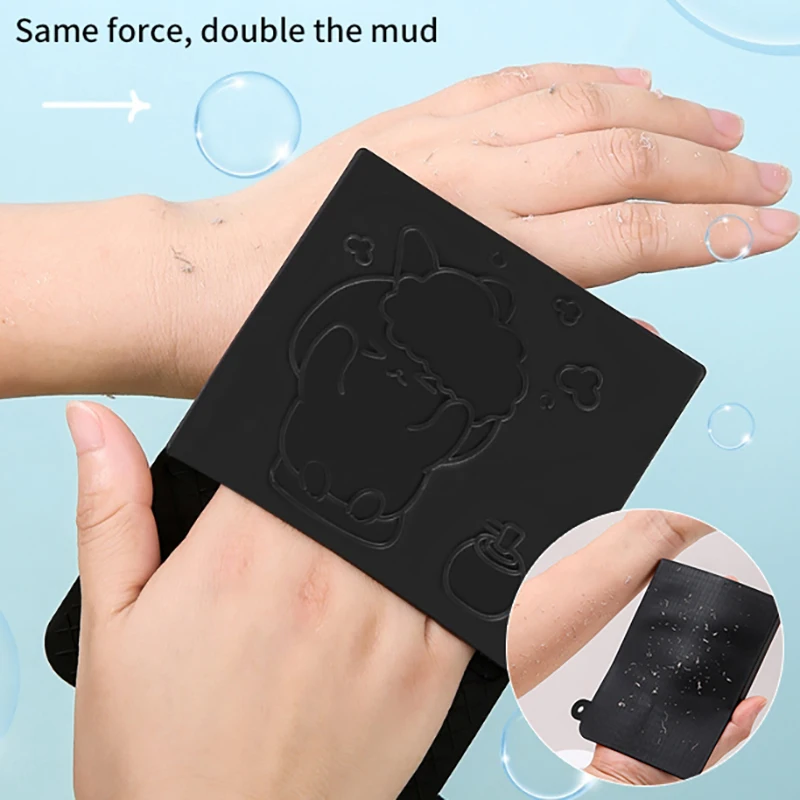 【Black Silica Gel Painless Scrub Bath Round Bath Supplies Household Bath Strong Rub Back Ash Rub Mud Exfoliating Brush Glove】
