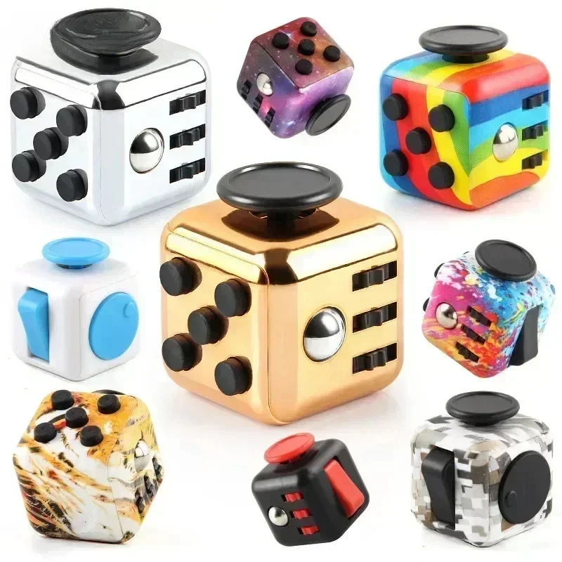 Adults and Children Anti-stress Fingertip Magic Cube 2024 Stress Relief Magic Dice Toy Stress Relief Cube for Decompression Set