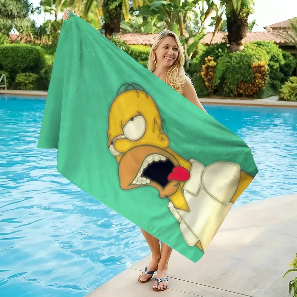 1pc Design of the Funny Expression of Simpson Beach Towel Large Super Absorbent Suitable for Beach Pool Summer Gift for Friends view 4