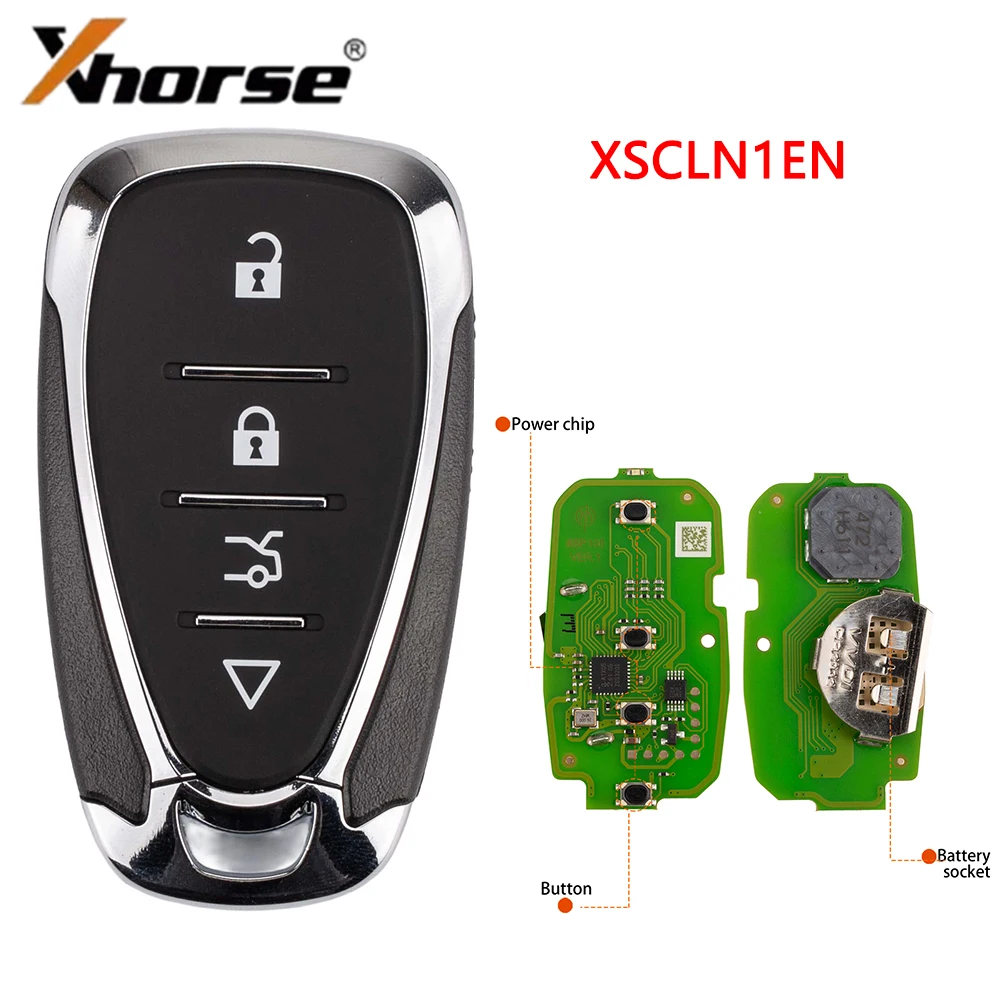 1 Piece XHORSE XSCLN1EN For Chevrolet Style 2nd Generation Universal Remotes 4 Buttons Global Version Replace XSCL01EN Smart Key