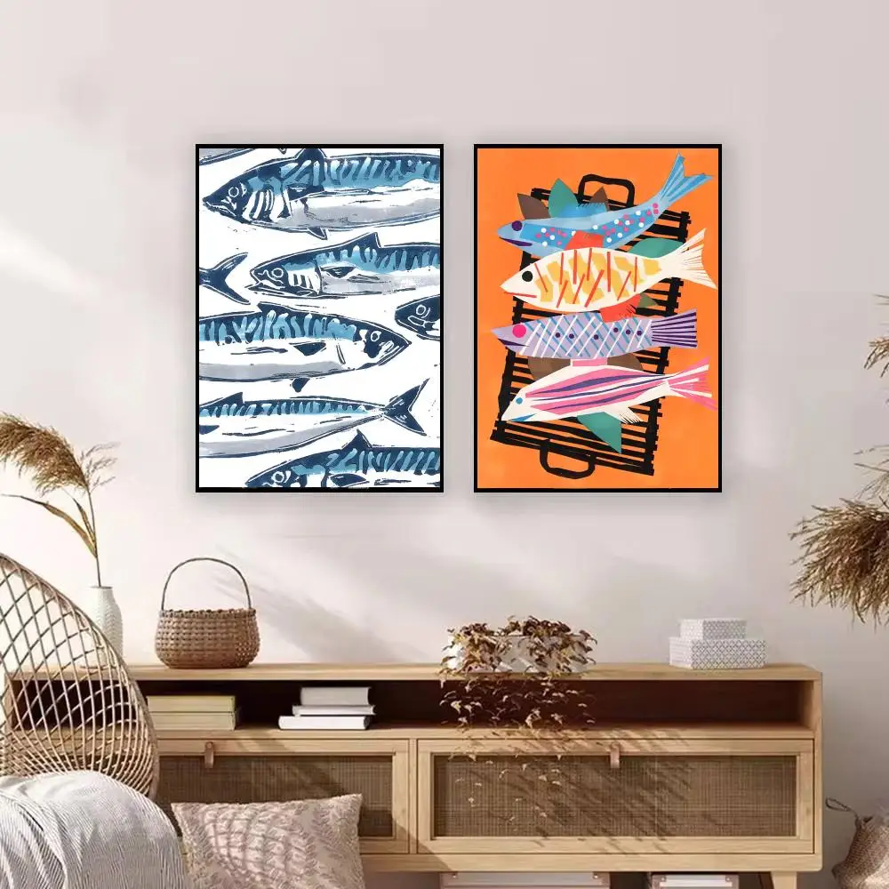 Art H-Hand drawn illustration Poster Premium Art Wall Decor, Simple Ornament for Living and Leisure Areas