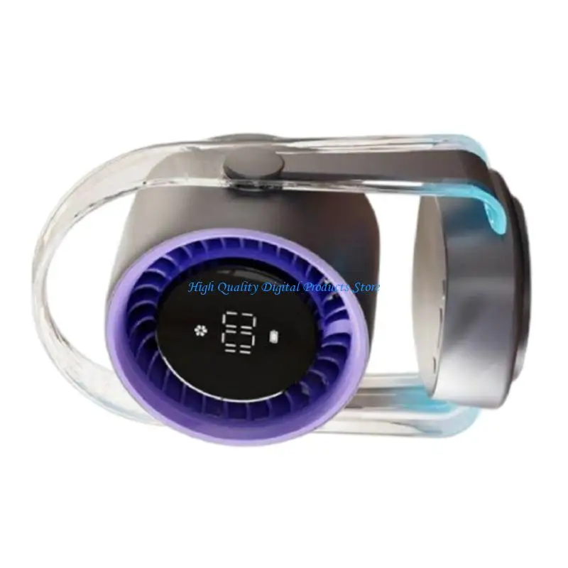 U2JE Auto Swivels Ventilador recargable Azul Night Light 3500mAh Batería tranquila ventilador USB
