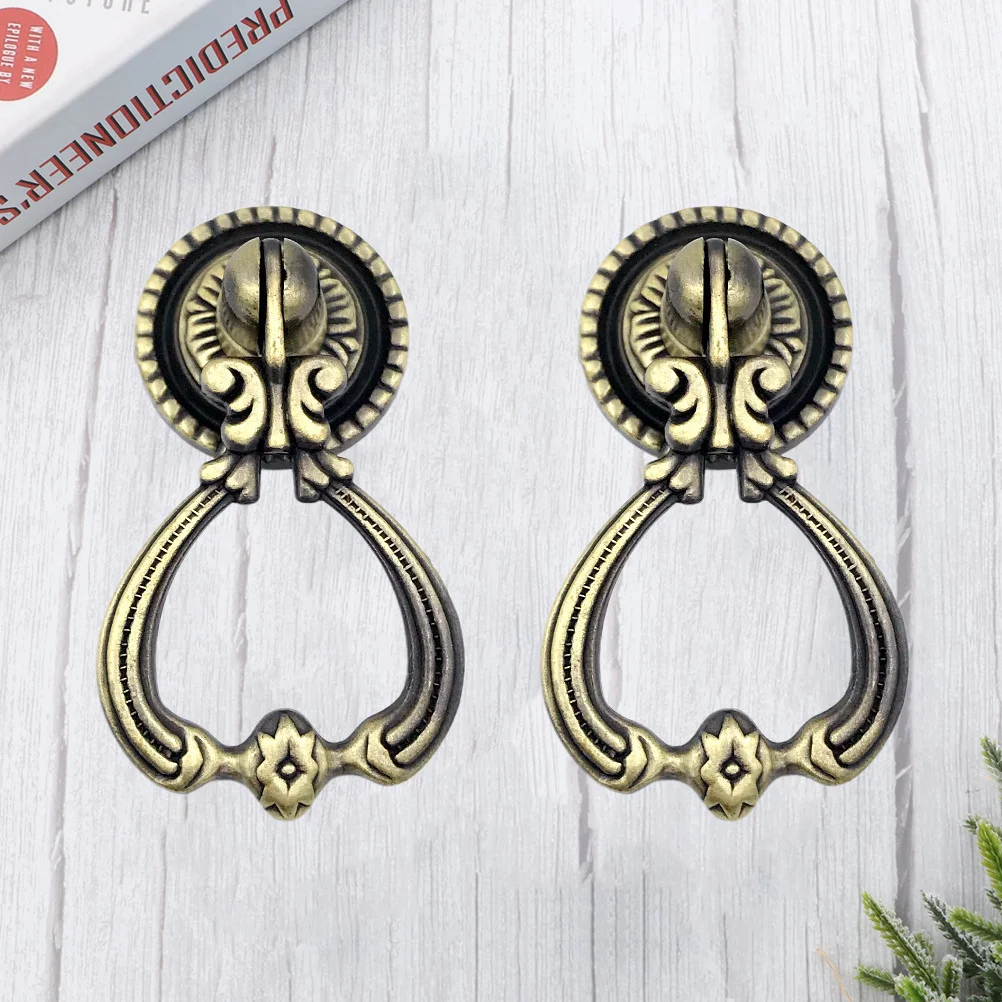

2Pcs Extra-Thick Zinc Alloy Ring Knobs Pulls for Kitchen Cabinets Dressers Drawers Vintage Style Kitchen Cabinets Knobs