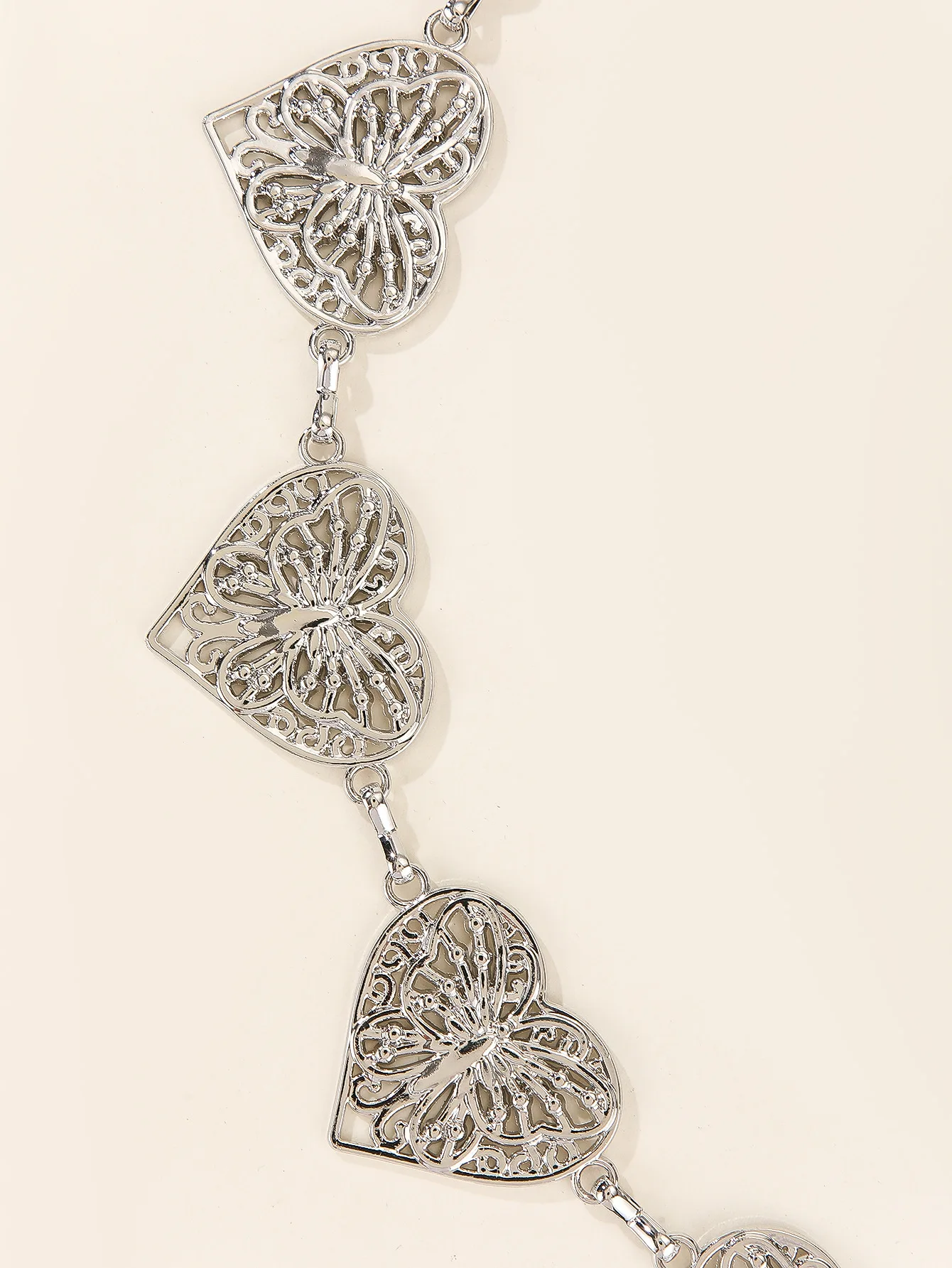 1 catena da donna hip-hop retrò punk metallizzata a forma di cuore adatta per feste e banchetti, jeans, gonna a pieghe abbinata