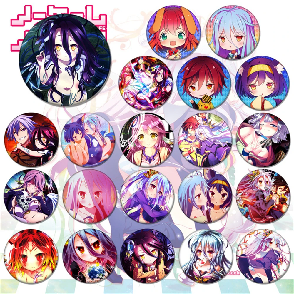 58mm Anime NO GAME NO LIFE Stephanie Dora Riku Dola‌ Cosplay COSTUME Badge Pin SPTE Tinplate Brooch﻿ Prop Xmas Gift