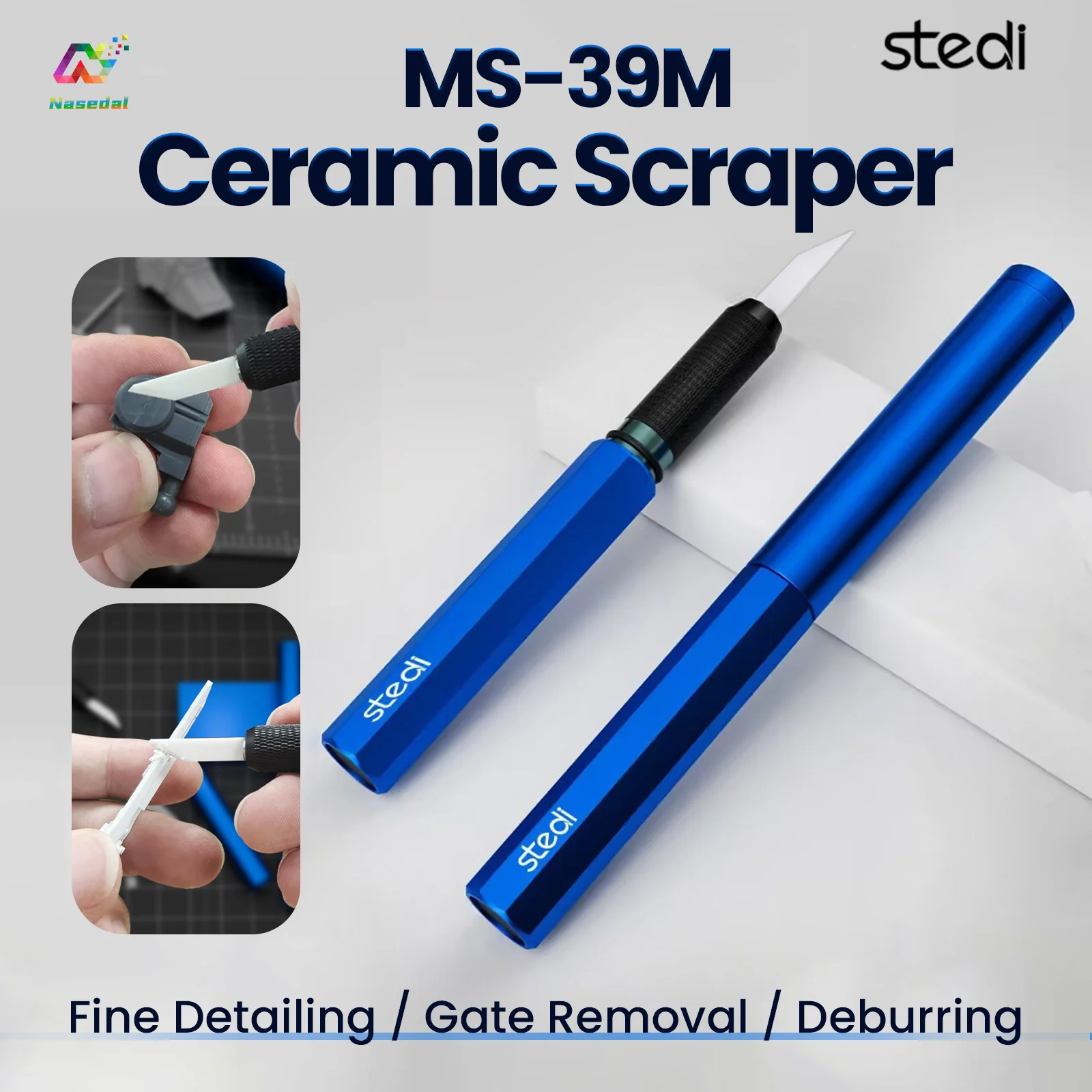 

Stedi MS-39M Ceramic Scraper for Gundam Seam Removal Deburring Resin Part Trimming Plastic Model Miniature Hobby Craft Tools DIY