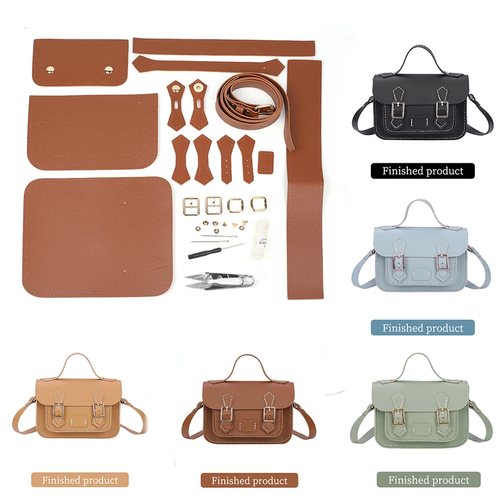 DIY بو الجلود حقيبة كتف صنع مجموعة الحياكة الكروشيه كامبريدج أكياس مواد الخياطة اليدوية على ظهره حقيبة يد كيت #1