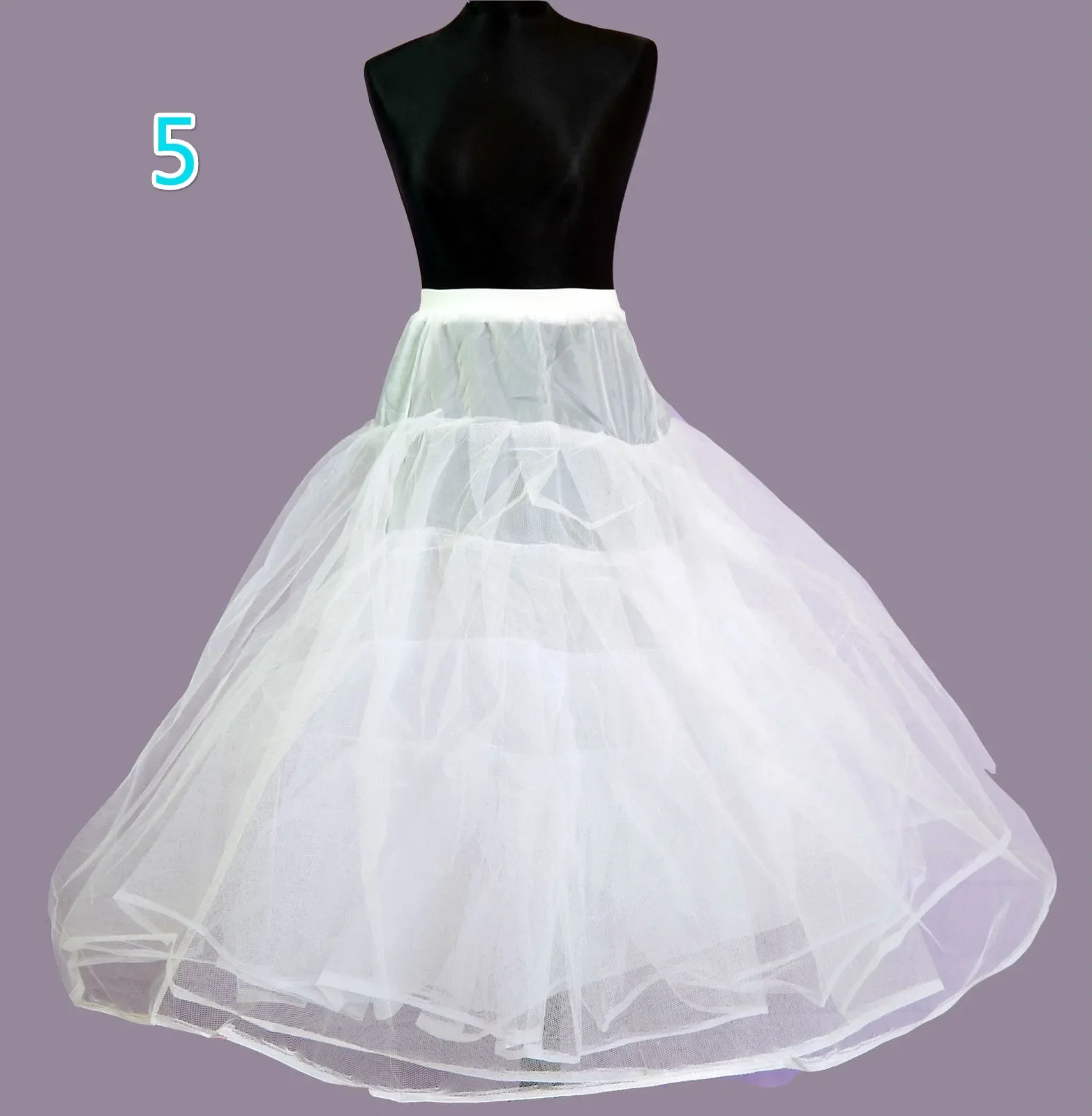 WEDDING BRIDAL DRESS PROM PETTICOAT HOOPS UNDERSKIRT CRINOLINE REGULAR WAIST