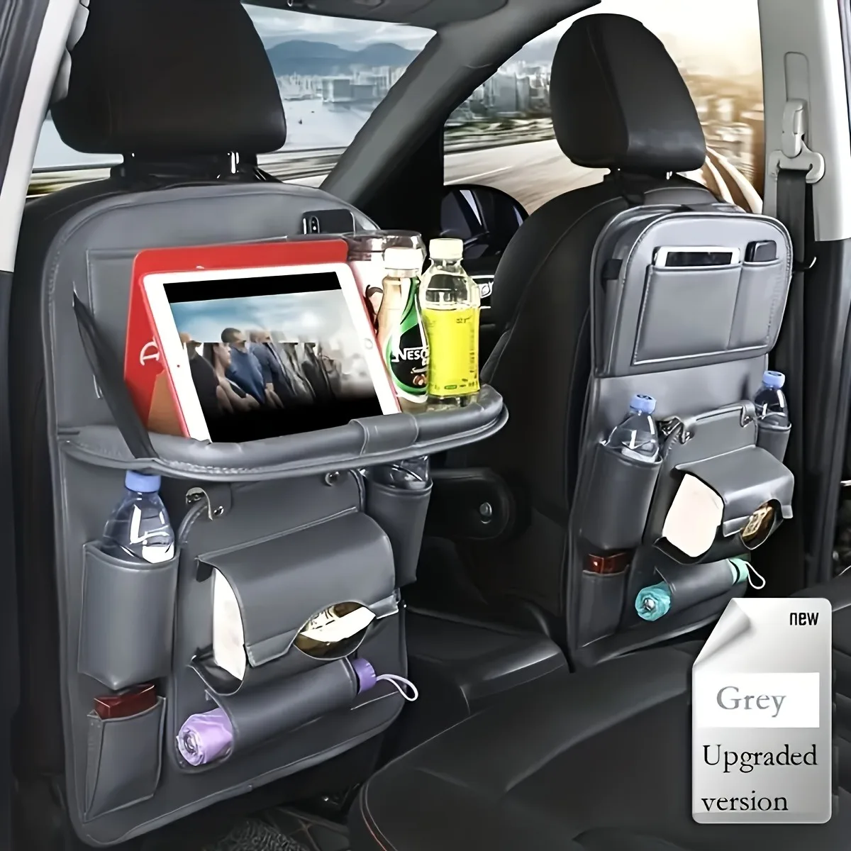 2025 جديد مقعد السيارة الخلفي التخزين المنظم حقيبة العالمي بولي Leather الجلود متعددة الوظائف صندوق تخزين تستيفها جيب السيارات التصميم