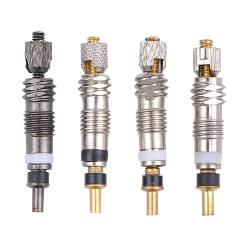 Imagen 1 del producto Kit de núcleos de repuesto para bicicleta de montaña, núcleo de válvula Presta sin cámara, aleación de Zinc/cobre completo, gris y plateado, 10 Uds.