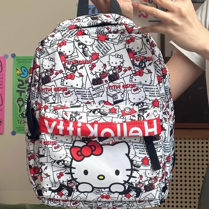 

Hello Kitty Graffiti Style Cute High-Looking Schoolbag Large Capacity Student Backpack Campus Versatile Cartoon Schoolbag